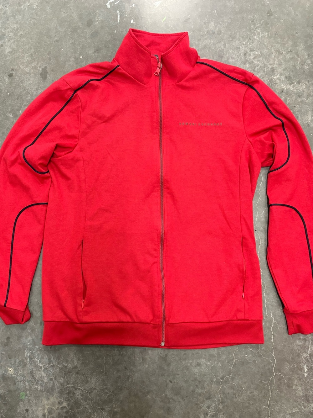 🔴 Armani Exchange Men’s Red Piped Full Zip Track Jacket Large (L) Activewear